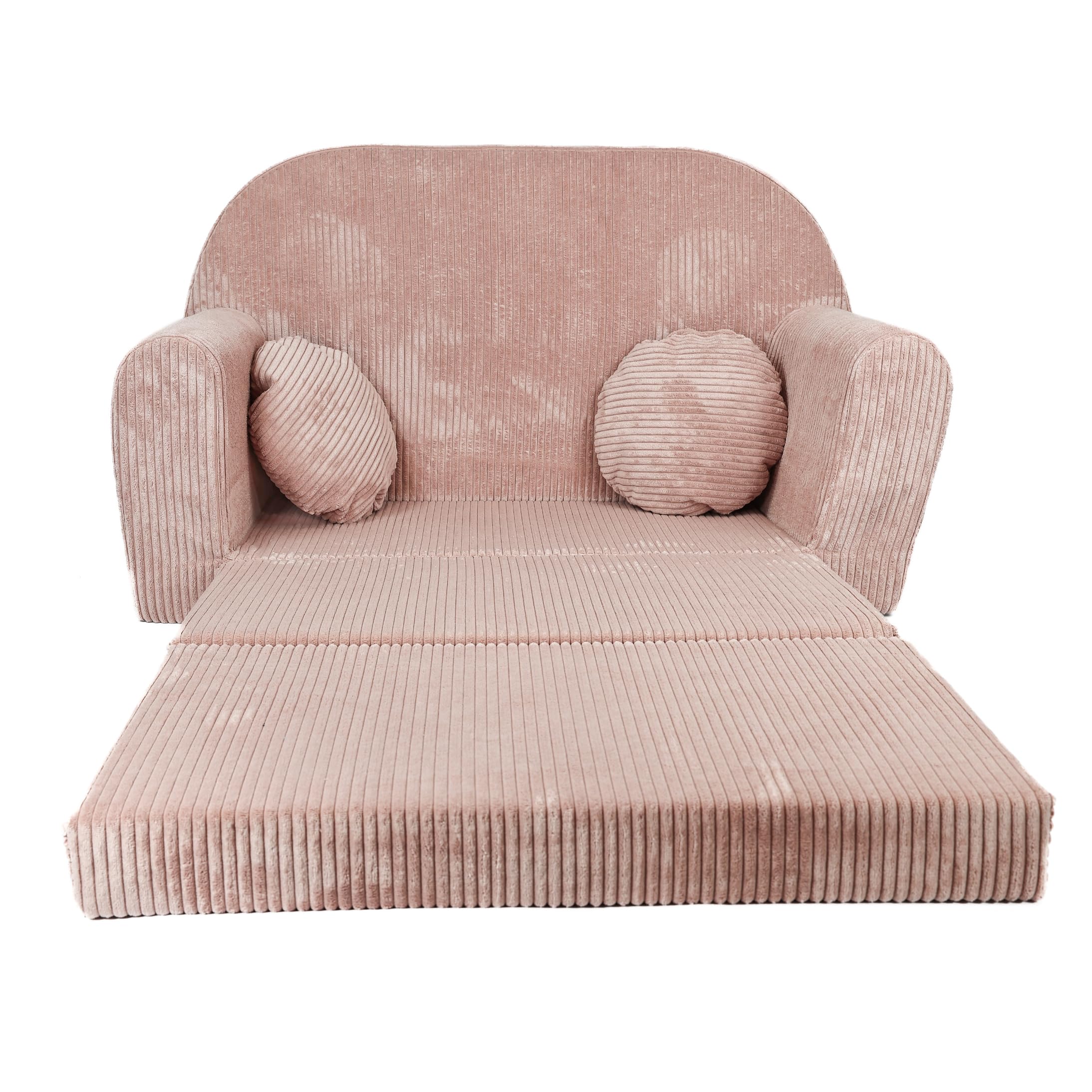 FORTISLINE Kindersofa XXL ausklappbar 96x57x48 cm - Kindercouch aus Cord mit Liegefläche 165 cm, Kinderzimmer Sofa mit 2 Kissen, Abnehmbarer waschbarer Bezug, Oeko-TEX Standard 100 - Image 2