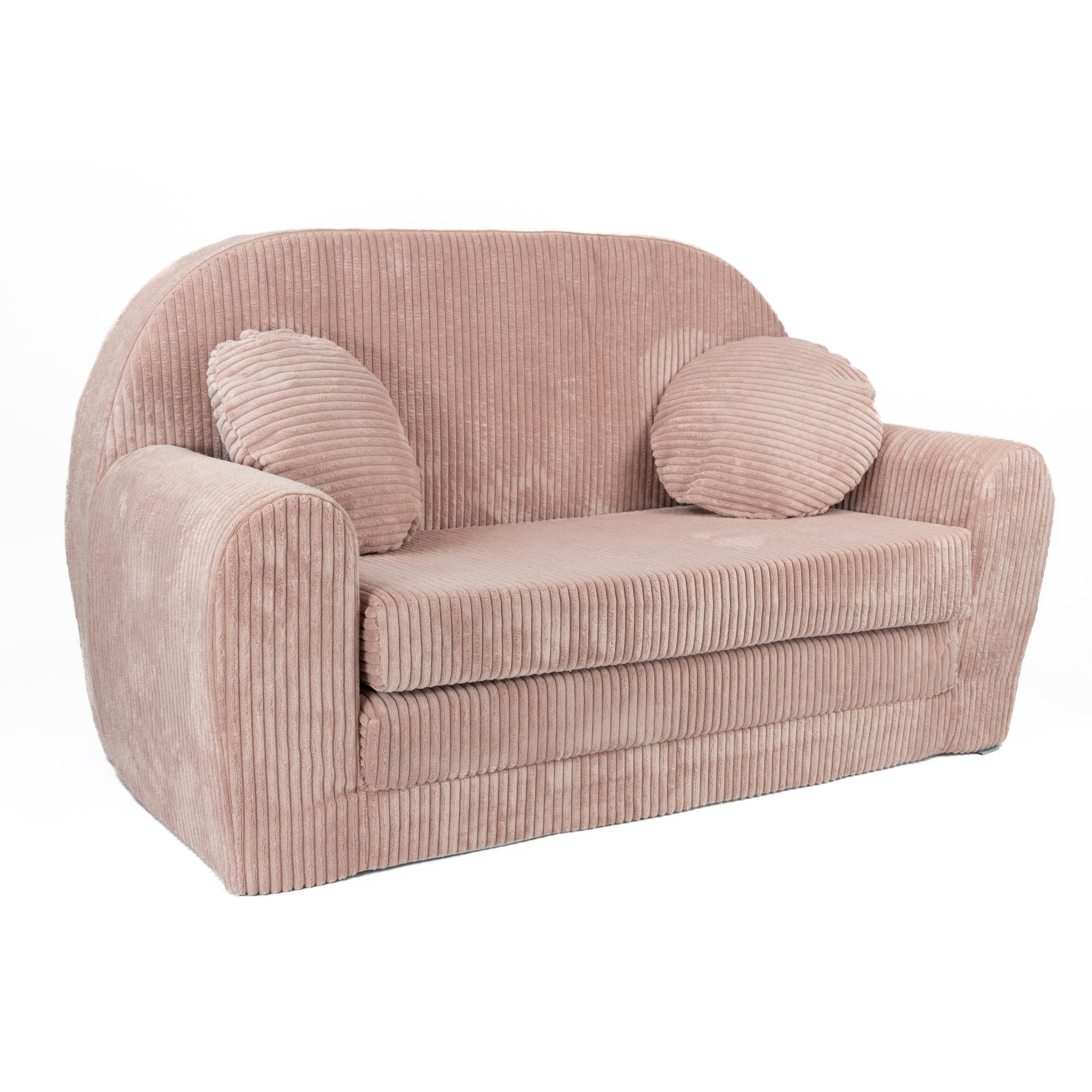 FORTISLINE Kindersofa XXL ausklappbar 96x57x48 cm - Kindercouch aus Cord mit Liegefläche 165 cm, Kinderzimmer Sofa mit 2 Kissen, Abnehmbarer waschbarer Bezug, Oeko-TEX Standard 100 - Image 3