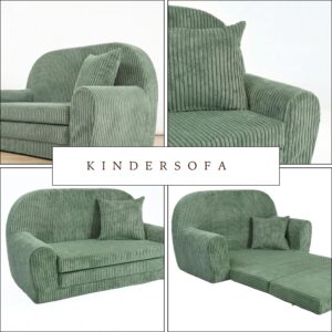 FORTISLINE Kindersofa ausklappbar 78x45x40 cm - Kindercouch aus Cord mit Liegefläche 104 cm, Mini Sofa für Kinderzimmer, Abnehmbarer waschbarer Bezug, Oeko-TEX Standard 100 - Image 4