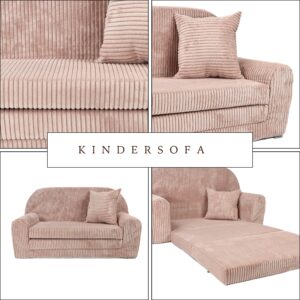FORTISLINE Kindersofa ausklappbar 78x45x40 cm - Kindercouch aus Cord mit Liegefläche 104 cm, Mini Sofa für Kinderzimmer, Abnehmbarer waschbarer Bezug, Oeko-TEX Standard 100 - Image 4