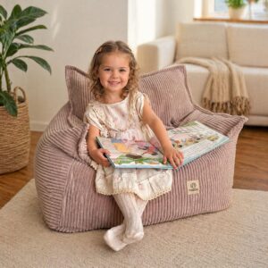MISIOO Kinder Sessel Roya Cord – Kindersessel für Kinderzimmer, Weicher Sitzsack Kinder, Bodensessel Bean Bag Sofa, Premium Cord Oeko-TEX, 80x73x58 cm - Image 4