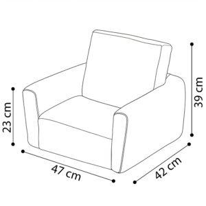 MISIOO Kindersessel CUBIE aus Cord, ausklappbarer Kinder Sessel und Baby Sofa, weicher Sessel für Kinderzimmer, klappbar zum Liegen, Kleiner Babysessel für Kleinkinder - Image 4