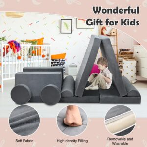 Meulbaty Spielsofa für Kinder,Kindersofa aus 10 Schaumstoff Bausteine, Flexibel Kombinierbare Kinder Couch Modulares Spielsofa zum Spielen, Kreativsein, Schlafen(120CM) - Image 4