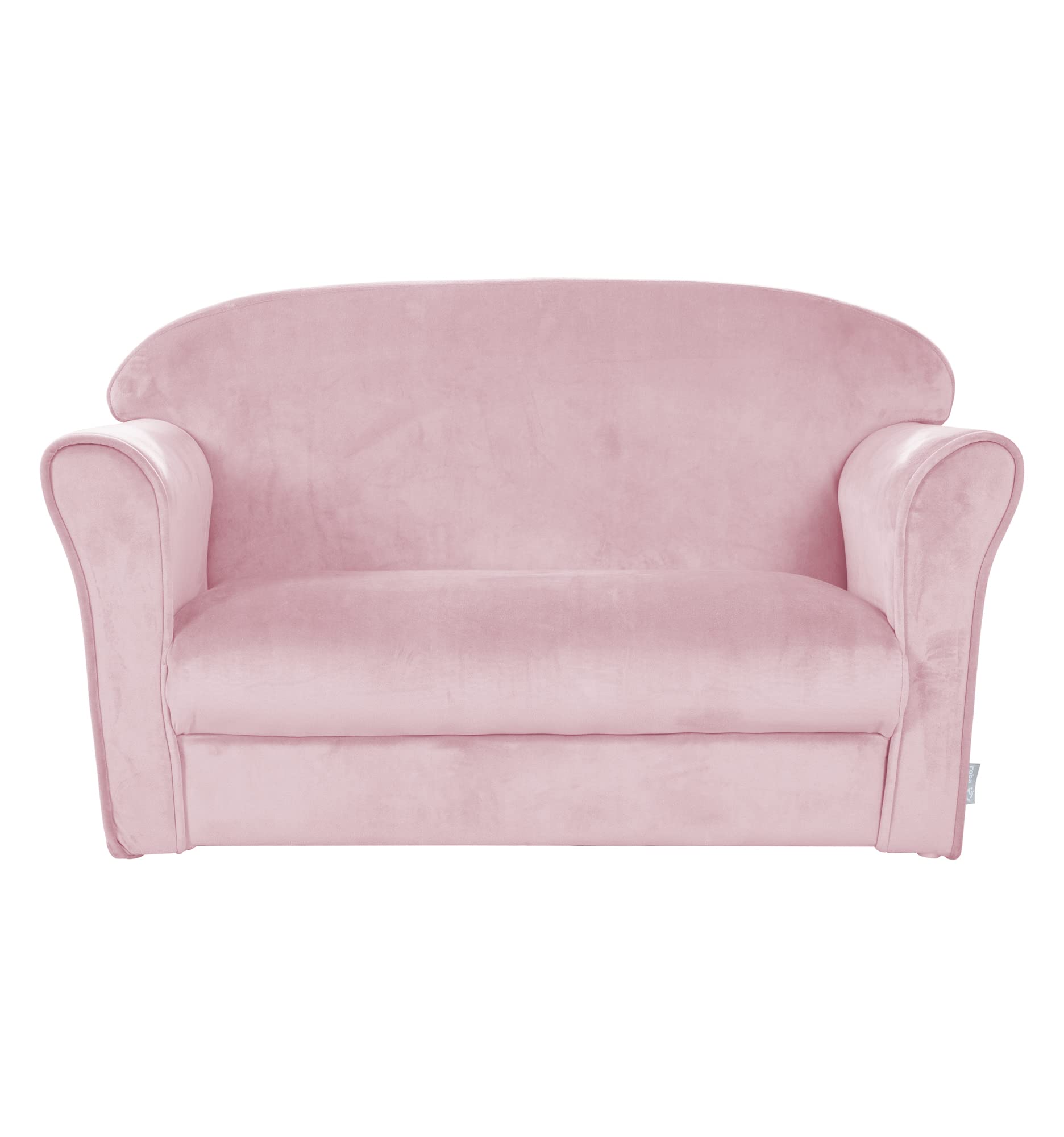 roba Kindersofa Lil Sofa mit Armlehnen für Mädchen und Jungen - Bequeme Kindercouch - Samtstoff rosa - Sitzmöbel für Baby & Kinderzimmer - Image 3
