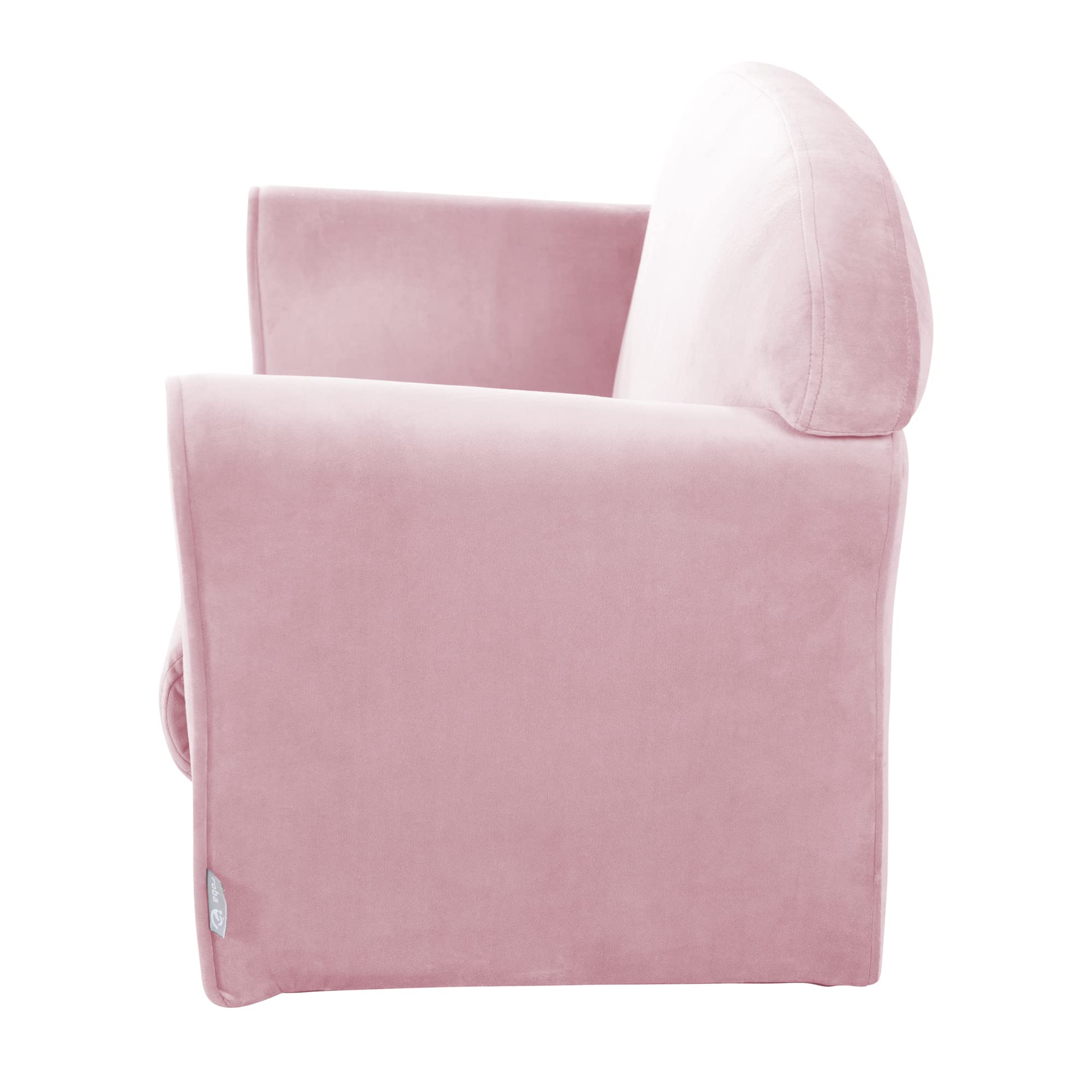 roba Kindersofa Lil Sofa mit Armlehnen für Mädchen und Jungen - Bequeme Kindercouch - Samtstoff rosa - Sitzmöbel für Baby & Kinderzimmer - Image 4